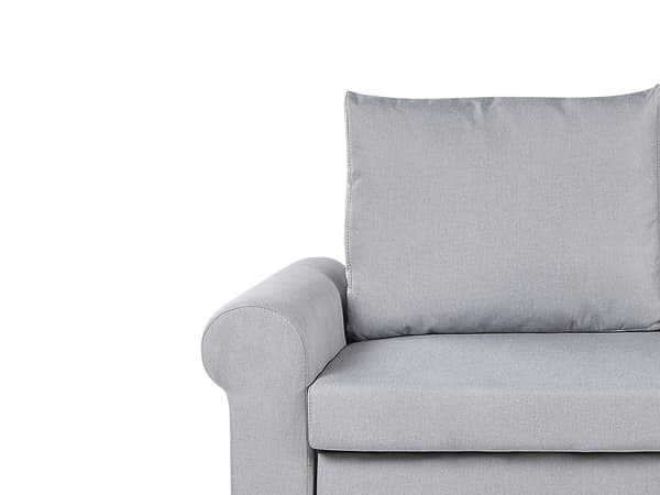Lysegrå polstret polyester sovesofa retrostil 2 pers. sofa