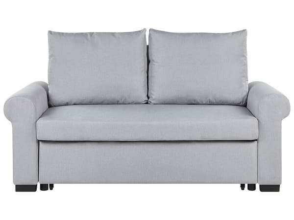 Lysegrå polstret polyester sovesofa retrostil 2 pers. sofa