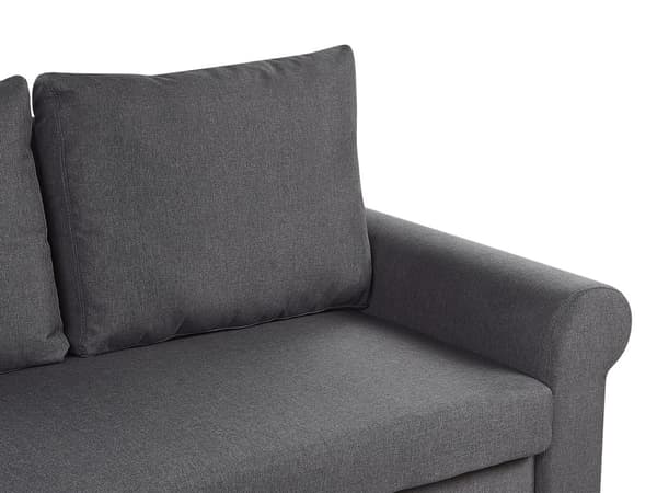 Mørkegrå polstret polyester sovesofa retrostil 2 pers. sofa