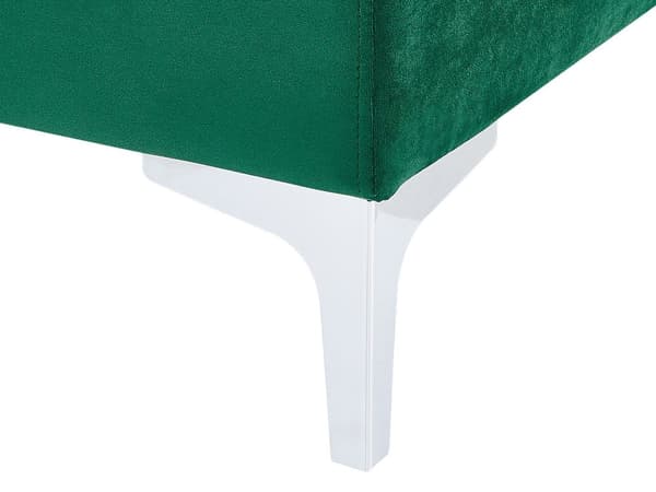 Lænestol Grøn Velour Krom Metalben 85 x 65 x 84 cm Midtersektion uden Armlæn Klassisk Moderne Aftageligt Betræk Stue Indretning Høj Kvalitet