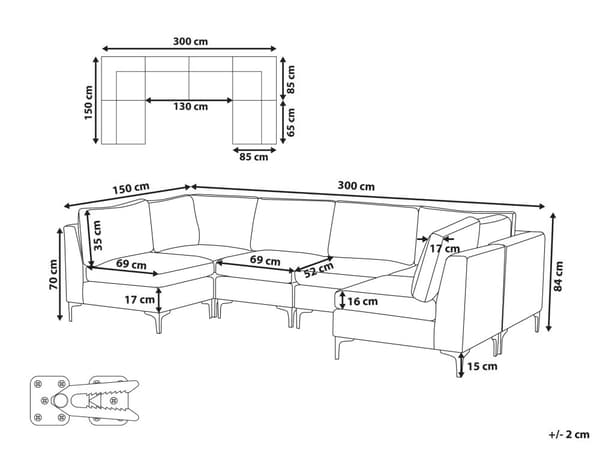 Sofa Grøn Velour Forkromet Metalben 6 Personers Designer Blød U Sofa Modul Moderne Aftageligt Betræk Glamourstil Stue Indretning Høj Kvalitet