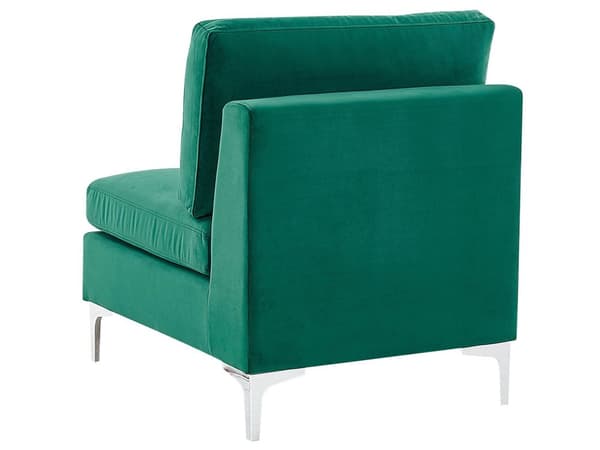 Sofa Grøn Velour Forkromet Metalben 6 Personers Designer Blød U Sofa Modul Moderne Aftageligt Betræk Glamourstil Stue Indretning Høj Kvalitet