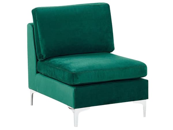 Sofa Grøn Velour Forkromet Metalben 6 Personers Designer Blød U Sofa Modul Moderne Aftageligt Betræk Glamourstil Stue Indretning Høj Kvalitet