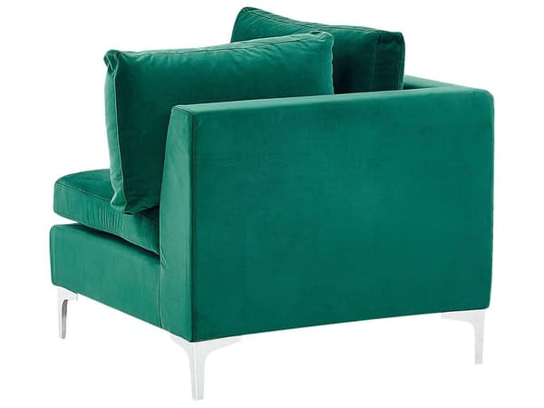 Sofa Grøn Velour Forkromet Metalben 6 Personers Designer Blød U Sofa Modul Moderne Aftageligt Betræk Glamourstil Stue Indretning Høj Kvalitet