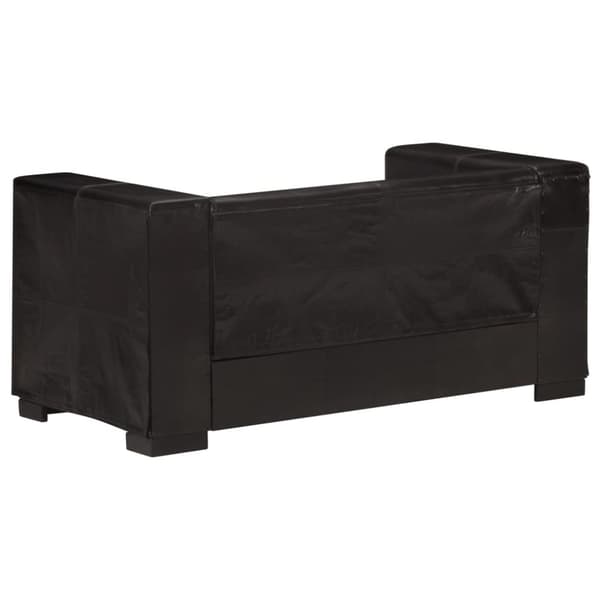 vidaXL 325119  2-Seater Sofa Black Real Leather