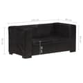 Pikkukuva 6 / 6: vidaXL 325119  2-Seater Sofa Black Real Leather