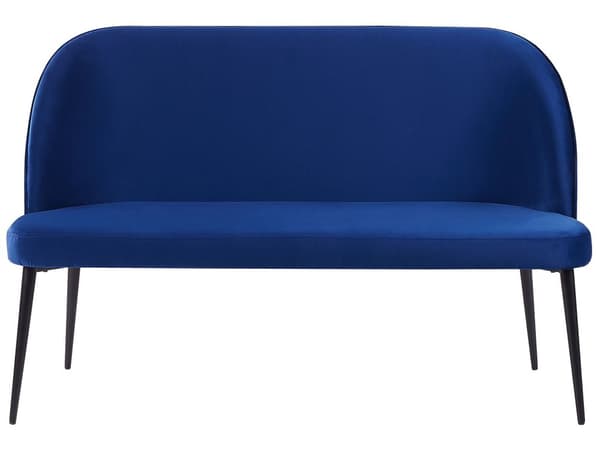 Sohva laivastonsininen sametti verhoiltu puu metallijalat kahdelle hengelle keittiön minimalistinen moderni tyyli