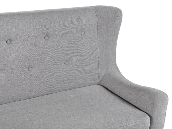 Kökssoffa Grå Polyester Klädsel 2-sits Ljust Trä Ben