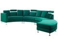 Miniatyrbild 5 av 11: Böjd Soffa Mörkgrön Sammet Modulär 8-sits Justerbart Nackstöd Modern