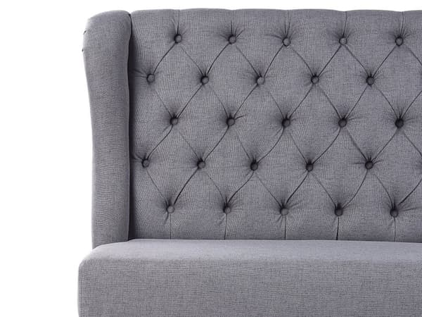 Kökssoffa Grå Polyester Klädsel 2-sits Svarta Ben