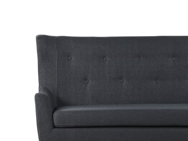 Kökssoffa Svart Polyester Klädsel 2-sits Ljust Trä Ben
