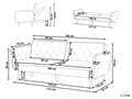 Miniatyrbillede 3 af 11: Sofa Grøn Velour Polster og Lyse Træben 213 x 84 cm 2 Personers med Sovefunktion Dekorativ Design Knap Tuftet Stue Moderne Seng som Sofa Stil