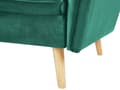 Miniatyrbillede 10 af 11: Sofa Grøn Velour Polster og Lyse Træben 213 x 84 cm 2 Personers med Sovefunktion Dekorativ Design Knap Tuftet Stue Moderne Seng som Sofa Stil