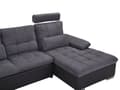 Miniatyrbillede 10 af 11: Grå Polstret 5 Personers Hjørnesovesofa med Beholder Justerbare Nakkestøtter U-formet Sofa