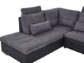 Miniatyrbillede 11 af 11: Grå Polstret 5 Personers Hjørnesovesofa med Beholder Justerbare Nakkestøtter U-formet Sofa