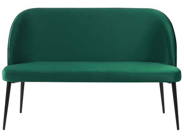 Grøn Velour Sofa 2 Personers Køkkenbænk Metalstel Sorte Ben Entre Stue Værelse