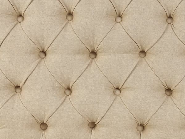 Beige polstret sofa 2-personers køkken quiltet bænk ørekrog træben hall
