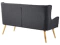 Miniatyrbillede 6 af 11: Sort polstret sofa 2-personers køkken quiltet bænk ørekrog træben hall