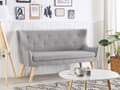 Miniatyrbillede 2 af 11: Lysegrå polstret sofa 2-personers køkken quiltet bænk ørekrog træben hall