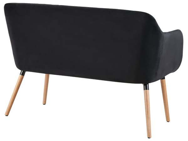 Sort velour sofa 2-personers køkkenbænk metalstel træben entre