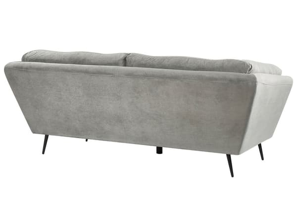 Velour Sofa Grå 210 x 90 cm med Hynder Moderne Stil