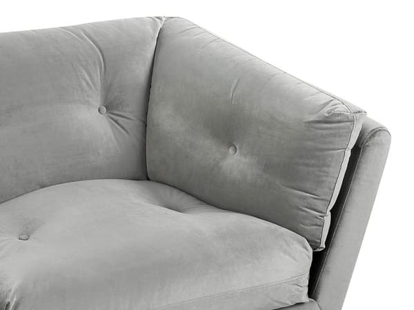 Velour Sofa Grå 210 x 90 cm med Hynder Moderne Stil