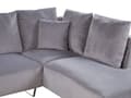 Miniatyrbillede 7 af 10: Grå Velour Sofa 266 x 181 cm med Puder Kromet Ben Moderne Stil