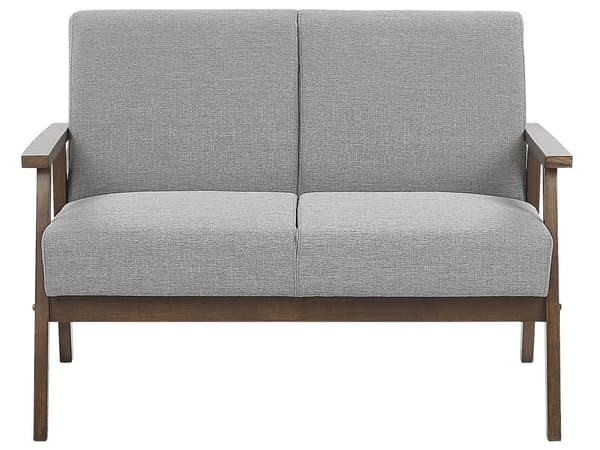Grå Sofa Betrukket med Polyester Træramme Sofa til 2 personer til Stuen Retro Design