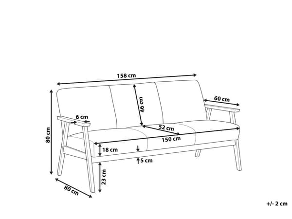 Brun Polyester Polstret Sofa Træramme Sofa til 3 Personer til Stue Retro Design