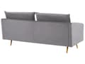 Miniatyrbillede 6 af 11: Sofa Grå Velour Guld Metalben 3 Personers Dekorativ Indendørs Dyb Sofa til Stue Indretning Glamour Retro Inspiration Tilbehør
