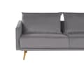 Miniatyrbillede 8 af 11: Sofa Grå Velour Guld Metalben 3 Personers Dekorativ Indendørs Dyb Sofa til Stue Indretning Glamour Retro Inspiration Tilbehør