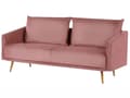 Miniatyrbillede 6 af 11: Sofa Lyserød Velour Guld Metalben 3 Personers Dekorativ Indendørs Dyb Sofa til Stue Indretning Glamour Retro Inspiration Tilbehør