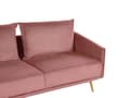 Miniatyrbillede 8 af 11: Sofa Lyserød Velour Guld Metalben 3 Personers Dekorativ Indendørs Dyb Sofa til Stue Indretning Glamour Retro Inspiration Tilbehør