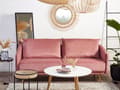 Miniatyrbillede 2 af 11: Sofa Lyserød Velour Guld Metalben 3 Personers Dekorativ Indendørs Dyb Sofa til Stue Indretning Glamour Retro Inspiration Tilbehør