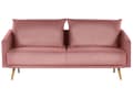 Miniatyrbillede 1 af 11: Sofa Lyserød Velour Guld Metalben 3 Personers Dekorativ Indendørs Dyb Sofa til Stue Indretning Glamour Retro Inspiration Tilbehør