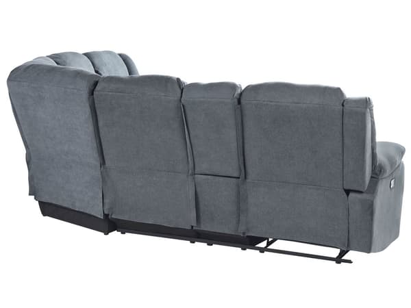 Kulmasohva tummanharmaa kangas 229 x 196 x 94 cm vaneri viidelle manuaalisesti säädettävä
