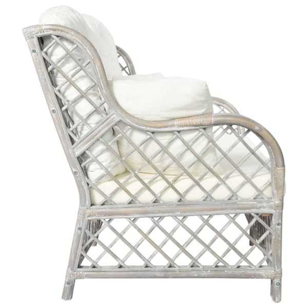vidaXL 2-personers sofa rattan grå