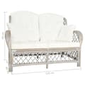 Miniatyrbillede 5 af 5: vidaXL 2-personers sofa rattan grå