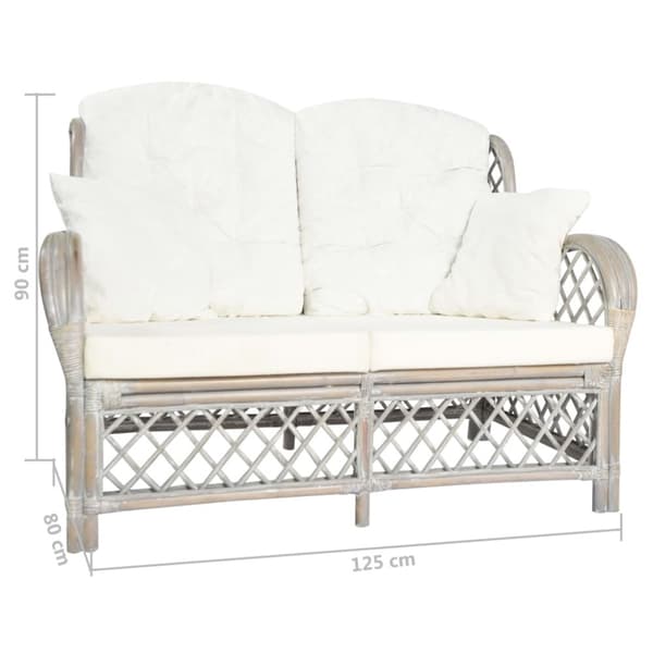 vidaXL 2-personers sofa rattan grå