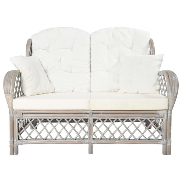 vidaXL 2-personers sofa rattan grå