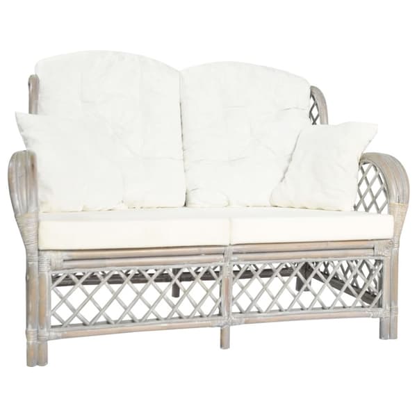 vidaXL 2-personers sofa rattan grå