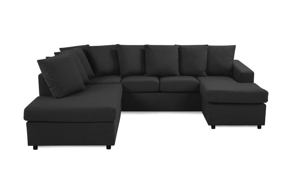 NEW YORK U-Soffa Small Divan Höger + Kuddar Antracit