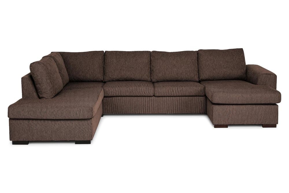CONNECT U-soffa Large med Divan Höger Brun