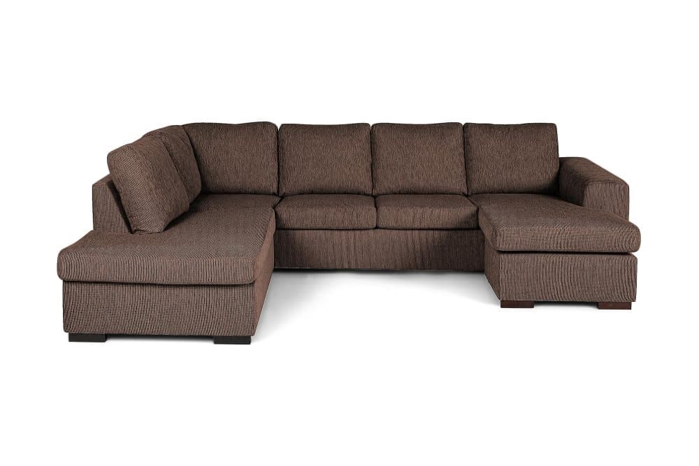 CONNECT U-soffa med Divan Höger Brun