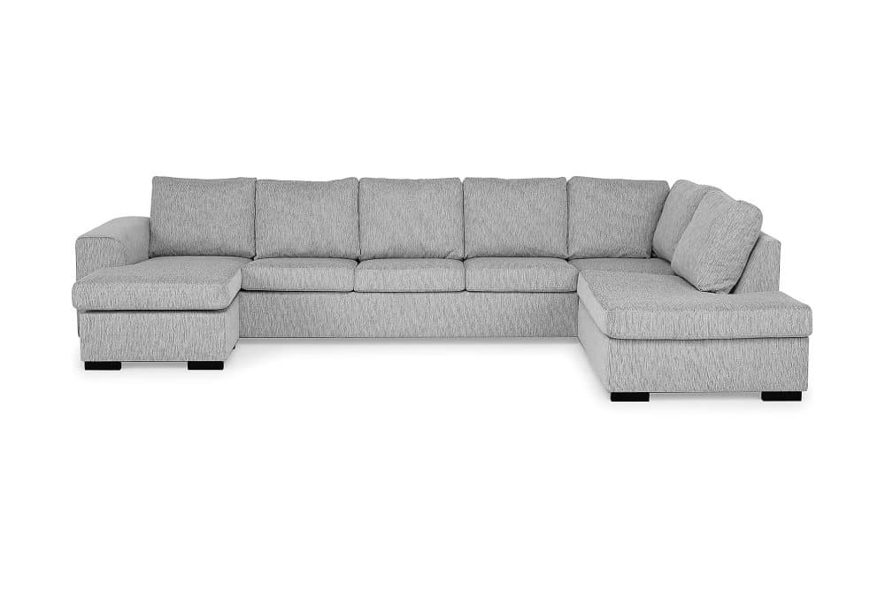 CONNECT U-soffa XXL med Divan Vänster Ljusgrå