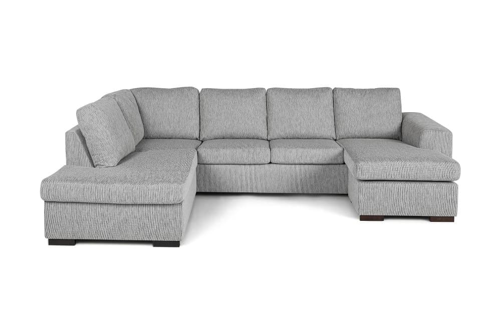 CONNECT U-soffa med Divan Höger Ljusgrå