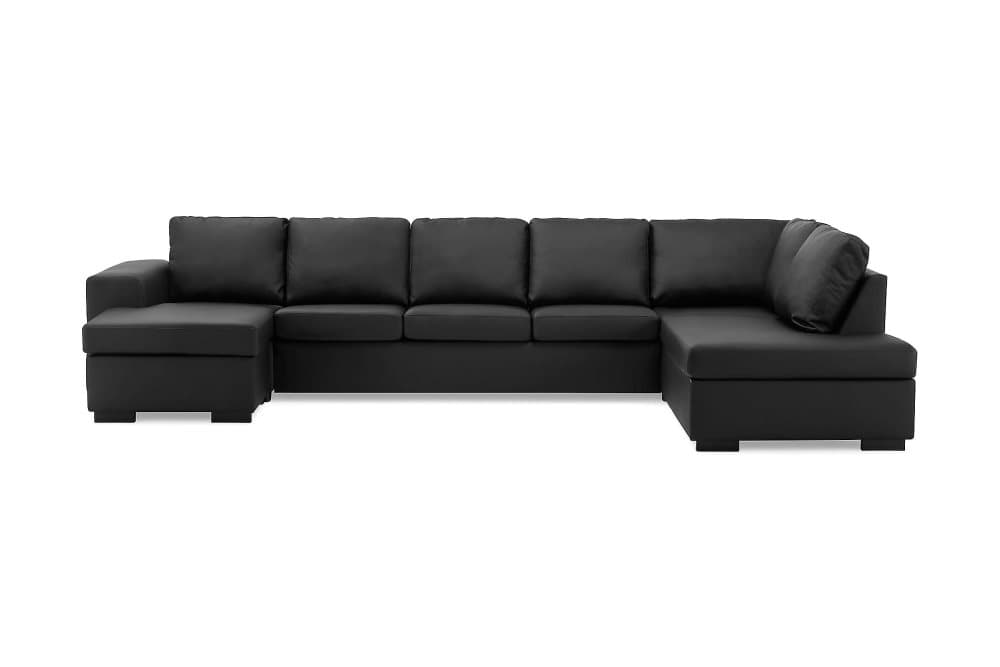 CONNECT U-soffa XXL med Divan Vänster Svart