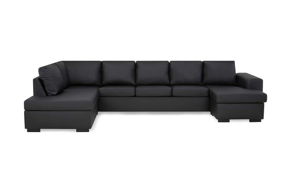 CONNECT U-soffa XXL med Divan Höger Svart
