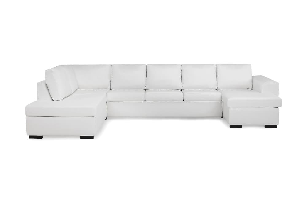 CONNECT U-soffa XXL med Divan Höger Vit