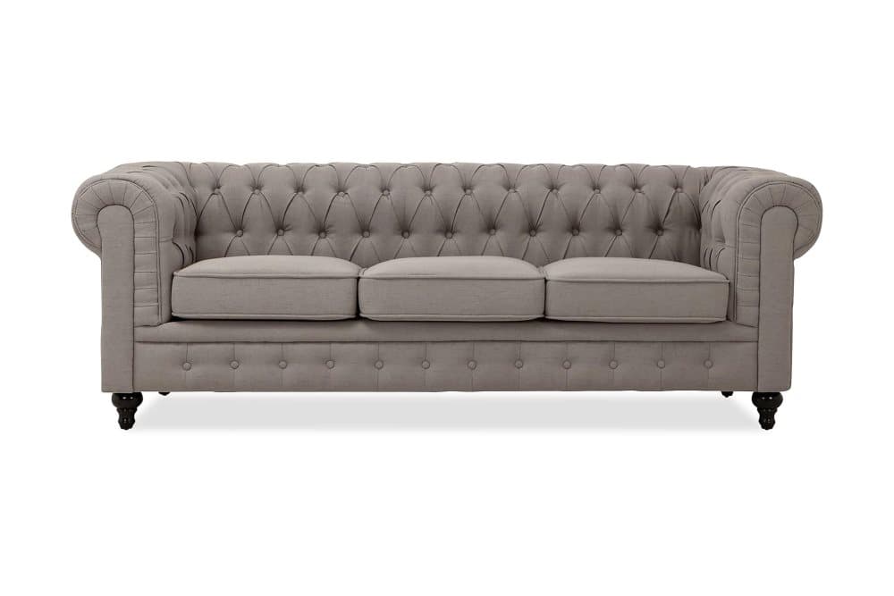 CHESTERFIELD 3-sits Soffa Grå